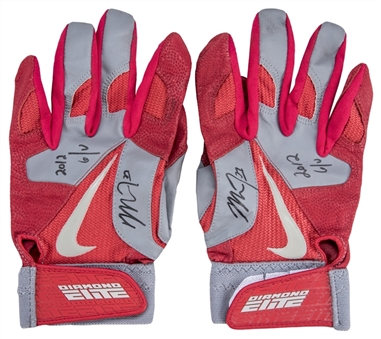 2012 Mike Trout Game Used and Signed Rookie Diamond Elite Batting Gloves (Trout LOA)